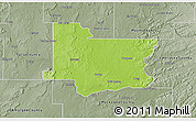 Physical 3D Map of Wagoner County, semi-desaturated