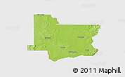 Physical 3D Map of Wagoner County, single color outside