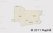 Shaded Relief 3D Map of Wagoner County, cropped outside