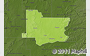 Physical Map of Wagoner County, darken