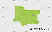 Physical Map of Wagoner County, single color outside