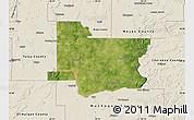 Satellite Map of Wagoner County, shaded relief outside
