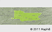 Physical Panoramic Map of Wagoner County, semi-desaturated