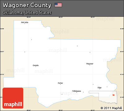 Classic Style Simple Map of Wagoner County, single color outside