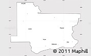 Silver Style Simple Map of Wagoner County, cropped outside
