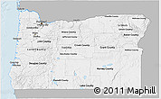 Gray 3D Map of Oregon, single color outside