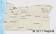 Shaded Relief 3D Map of Oregon, single color outside