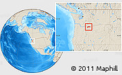 Shaded Relief Location Map of ZIP code 97058