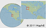 Savanna Style Location Map of ZIP code 97124, within the entire country, hill shading