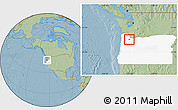 Savanna Style Location Map of ZIP code 97140, highlighted state, hill shading