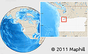 Shaded Relief Location Map of ZIP code 97140, highlighted state