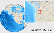 Shaded Relief Location Map of ZIP code 97205