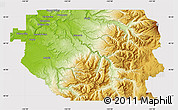 Physical Map of Clackamas County, cropped outside