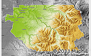 Physical Map of Clackamas County, desaturated