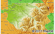 Physical Map of Clackamas County, political outside