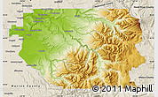 Physical Map of Clackamas County, shaded relief outside