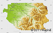 Physical Map of Clackamas County, single color outside