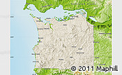 Shaded Relief Map of Clatsop County, physical outside