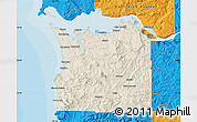 Shaded Relief Map of Clatsop County, political outside