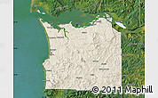Shaded Relief Map of Clatsop County, satellite outside