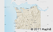 Shaded Relief Map of Clatsop County, single color outside