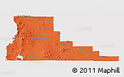 Political 3D Map of Deschutes County, cropped outside