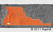 Political 3D Map of Deschutes County, darken, desaturated