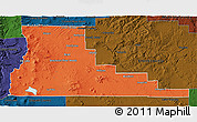 Political 3D Map of Deschutes County, darken