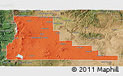 Political 3D Map of Deschutes County, satellite outside