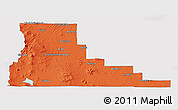 Political 3D Map of Deschutes County, single color outside