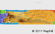 Physical Panoramic Map of Deschutes County, political outside