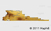 Physical Panoramic Map of Deschutes County, single color outside