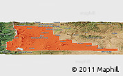 Political Panoramic Map of Deschutes County, satellite outside