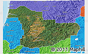 Satellite 3D Map of Douglas County, political outside