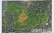 Satellite 3D Map of Douglas County, semi-desaturated