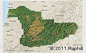Satellite 3D Map of Douglas County, shaded relief outside