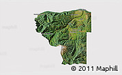 Satellite 3D Map of Hood River County, cropped outside