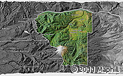 Satellite 3D Map of Hood River County, desaturated