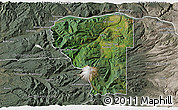 Satellite 3D Map of Hood River County, semi-desaturated