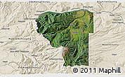 Satellite 3D Map of Hood River County, shaded relief outside