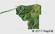Satellite 3D Map of Hood River County, single color outside