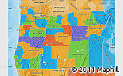 Political Map of Oregon, political shades outside