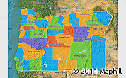 Political Map of Oregon, satellite outside