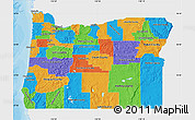 Political Map of Oregon, single color outside