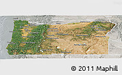 Satellite Panoramic Map of Oregon, lighten, semi-desaturated