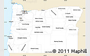 Classic Style Simple Map of Oregon, single color outside