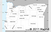 Gray Simple Map of Oregon, single color outside