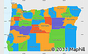 Political Simple Map of Oregon, single color outside