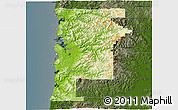 Physical 3D Map of Tillamook County, darken