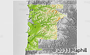 Physical 3D Map of Tillamook County, desaturated